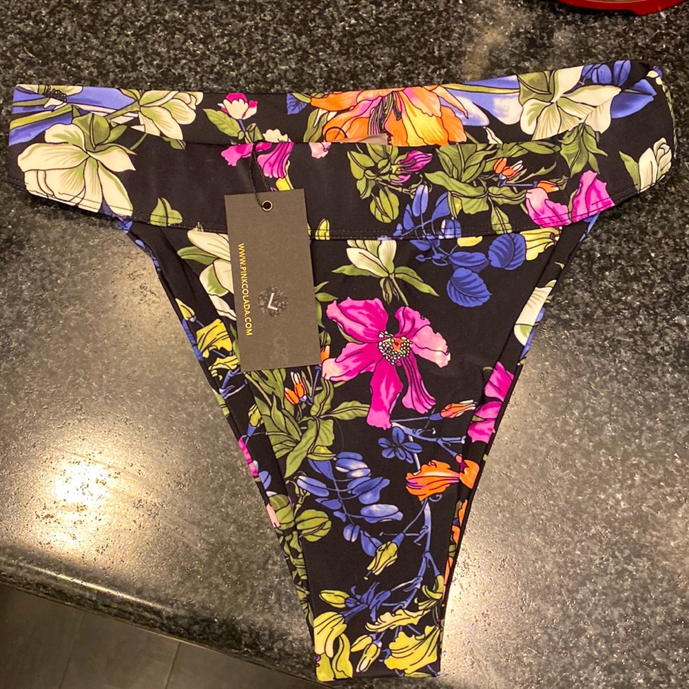 Pinkcolada high rise bikini bottoms.